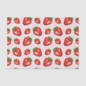 Rote Erdbeere Fruchtmuster auf rosa Seidenpapier (Vorderseite)
