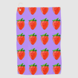 Rote Erdbeere im Pop Art Style Golfhandtuch