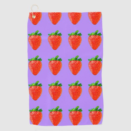 Rote Erdbeere im Pop Art Style Golfhandtuch (Vorderseite)