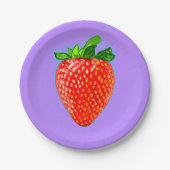 Rote Erdbeere im Pop Art Style Pappteller (Vorderseite)