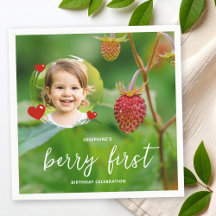 Rote Erdbeere & Kinderfoto Beeren Erster Geburtsta