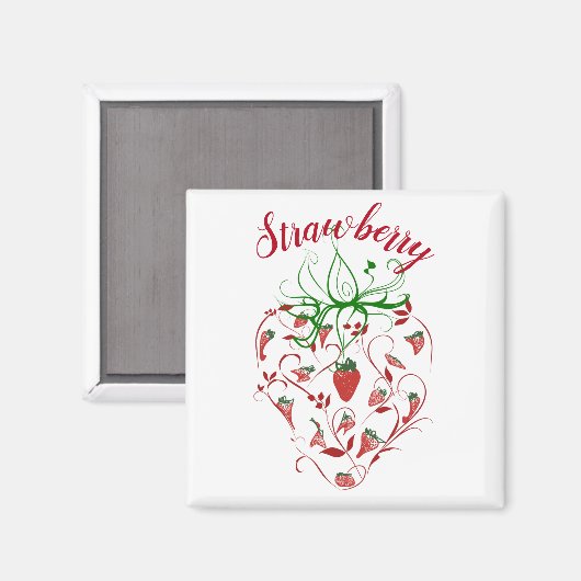 Rote Erdbeere Magnet (Vorderseite/Rückseite)