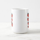 Rote Erdbeere Risograph-Druck Fruchtmuster Kunst Kaffeetasse (Mittel)
