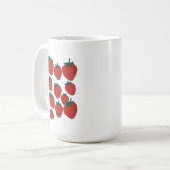 Rote Erdbeere Risograph-Druck Fruchtmuster Kunst Kaffeetasse (Vorderseite Links)