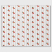 Rote Erdbeere Rosa Streifen Geschenkpapier (Flach)