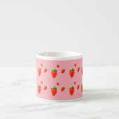 Rote Erdbeeren auf rosa Party Espressotasse (Vorderseite)