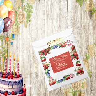 Rote Erdbeeren-Baby-Party   Blau Beere Süß und Cut Geschenktütchen