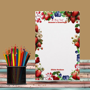 Rote Erdbeeren-Baby-Party Blaue Beeren Süße Büro Briefpapier