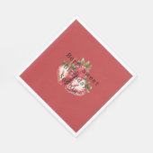 Rote Erdbeeren Beerig Süßer Geburtstag Serviette (Ecke)