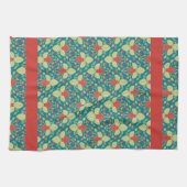 Rote Erdbeeren, Blume, Obst und Früchte Geschirrtuch (Horizontal)