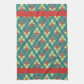 Rote Erdbeeren, Blume, Obst und Früchte Geschirrtuch (Vertikal)