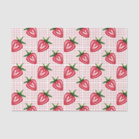 Rote Erdbeeren (Design 9 Red Series) Seidenpapier (Vorderseite)