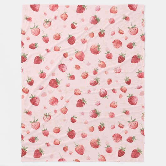 Rote Erdbeeren Fleecedecke (Vorderseite)