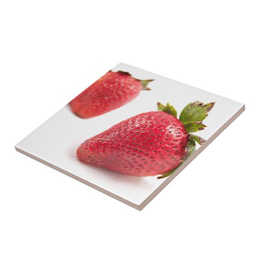 Rote Erdbeeren Fliese (Seite)