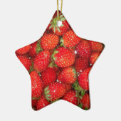 Rote Erdbeeren Foto Bildsternform Weihnachten Keramik Ornament (Links)
