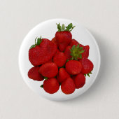 Rote Erdbeeren Fotografisch Button (Vorderseite)