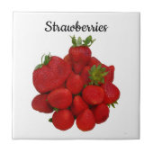 Rote Erdbeeren Fotografisch Fliese (Vorderseite)