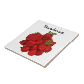 Rote Erdbeeren Fotografisch Fliese (Seite)