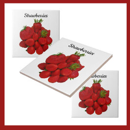 Rote Erdbeeren Fotografisch Fliese