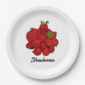 Rote Erdbeeren Fotografisch Pappteller (Vorderseite)