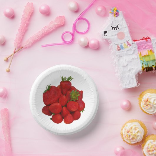 Rote Erdbeeren Fotografisch Pappteller (Party)