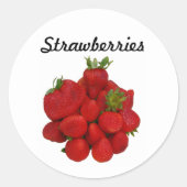 Rote Erdbeeren Fotografisch Runder Aufkleber (Vorderseite)