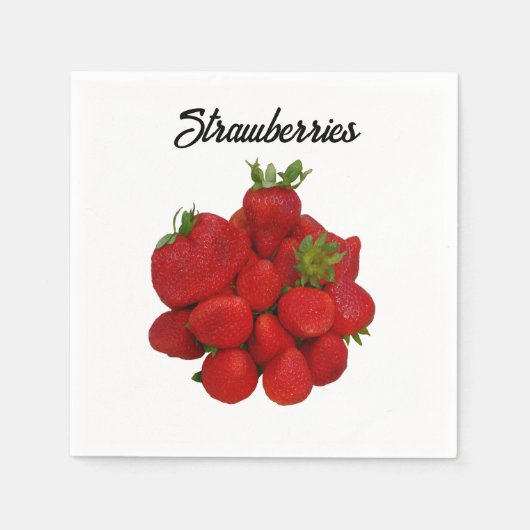 Rote Erdbeeren Fotografisch Serviette (Vorderseite)