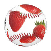 Rote Erdbeeren Frischobst Mit Monogramm Baseball (Vorderseite)