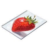 Rote Erdbeeren Frucht Aquarellmalerei Notizblock (Linke Seite)