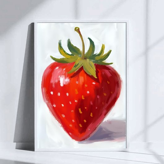 Rote Erdbeeren Frucht Aquarellmalerei Poster