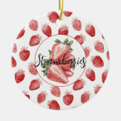 Rote Erdbeeren Frucht Keramik Ornament (Vorne)