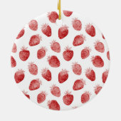 Rote Erdbeeren Frucht Keramik Ornament (Hinten)