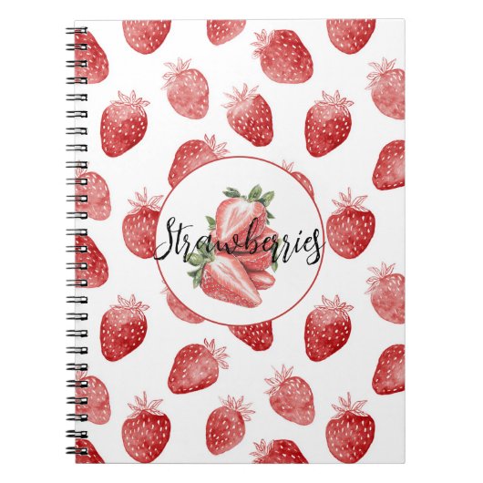 Rote Erdbeeren Frucht   Notizblock (Vorderseite)