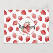 Rote Erdbeeren Frucht Postkarte (Vorderseite)