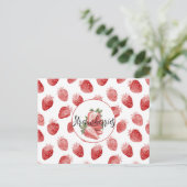 Rote Erdbeeren Frucht Postkarte (Stehend Vorderseite)