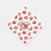 Rote Erdbeeren Frucht   Serviette (Ecke)