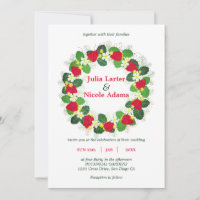 Rote Erdbeeren Früchte Blume Blätter Hochzeit