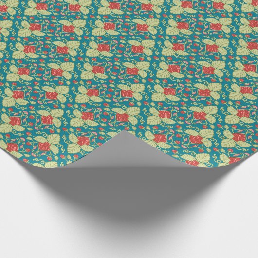 Rote Erdbeeren Früchte, Blüten & Früchte Geschenkpapier (Ecke)