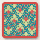 Rote Erdbeeren Früchte, Blüten & Früchte Getränkeuntersetzer (Vorderseite)