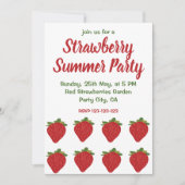 Rote Erdbeeren Früchte Erdbeere Sommer Party Einladung (Vorderseite)