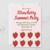 Rote Erdbeeren Früchte Erdbeere Sommer Party Einladung (Vorderseite)