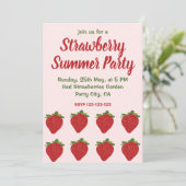 Rote Erdbeeren Früchte Erdbeere Sommer Party Einladung (Stehend Vorderseite)