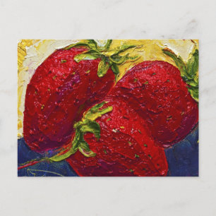Rote Erdbeeren Früchte Malerei Postkarte