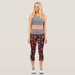 Rote Erdbeeren Fruchtliebhaber Süße Beeren Elegant Capri Leggings