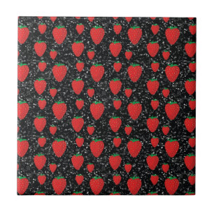 Rote Erdbeeren Fruchtliebhaber Süße Beeren Elegant Fliese