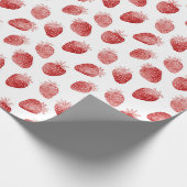 Rote Erdbeeren Geburtstag Geschenkpapier (Ecke)