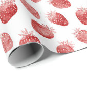 Rote Erdbeeren Geburtstag Geschenkpapier (Rolleneckpunkt)