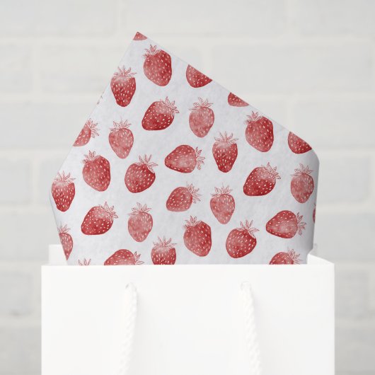 Rote Erdbeeren Geburtstag Seidenpapier (Geschenktüte)