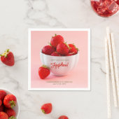 Rote Erdbeeren in einer Schüssel Sommerbrunch Gebu Serviette (Beispiel)