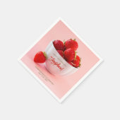 Rote Erdbeeren in einer Schüssel Sommerbrunch Gebu Serviette (Ecke)